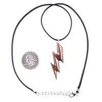 Lighting Bolt Necklace, Hand Carved Wooden Lightning Strike Pendant, Handmade Storm Wood Jewelry Gift for Her Him