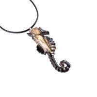 Hand Carved Wooden Seahorse Pendant Necklace for Men and Women, Sea Animal Wood Jewelry, One of a Kind Gift for Him Her