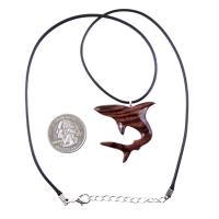 Shark Necklace, Hand Carved Wooden Shark Pendant, Mens Wood Necklace, Nautical Pendant, Mens Jewelry Gift for Him