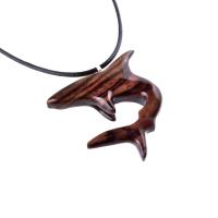 Shark Necklace, Hand Carved Wooden Shark Pendant, Mens Wood Necklace, Nautical Pendant, Mens Jewelry Gift for Him