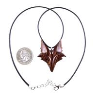 Hand Carved Wooden Fox Pendant, Celtic Fox Necklace for Men or Women, Totem Spirit Animal, Woodland Jewelry Gift for Her or Him