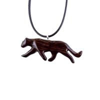 Hand Carved Puma Pendant, Wooden Panther Necklace, Panther, Cougar, Mountain Lion, Animal Jewelry for Men or Women, Gift for Him Her