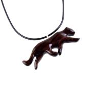 Hand Carved Puma Pendant, Wooden Panther Necklace, Panther, Cougar, Mountain Lion, Animal Jewelry for Men or Women, Gift for Him Her