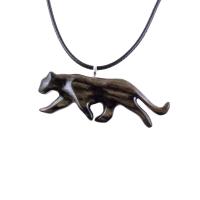 Panther Necklace, Hand Carved Wooden Panther Pendant, Jaguar Necklace, Totem Spirit Animal Wood Jewelry