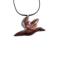 Hand Carved Duck Pendant, Wooden Mallard Necklace, Wood Bird Jewelry, One of a Kind Gift for Men