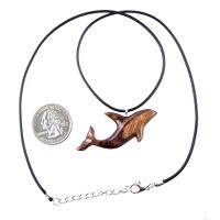 Hand Carved Orca Pendant, Wooden Whale Necklace, Sea Animal Pendant, Nautical Necklace for Men or Women, Wood Jewelry