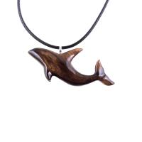 Hand Carved Orca Pendant, Wooden Whale Necklace, Sea Animal Pendant, Nautical Necklace for Men or Women, Wood Jewelry