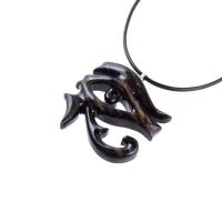 Eye of Horus Necklace, Hand Carved Wooden Eye of Horus Pendant, Eye of Ra Egyptian Amulet for Men or Women