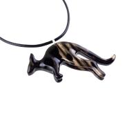 Hand Carved Kangaroo Pendant Necklace - Wooden Totem Spirit Animal Jewelry Gift for Men and Women
