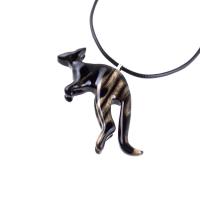 Hand Carved Kangaroo Pendant Necklace - Wooden Totem Spirit Animal Jewelry Gift for Men and Women
