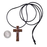 Hand Carved Wooden Cross Pendant, Mens Wood Cross Necklace, Handmade Christian Jewelry, One of a Kind Gift for Him