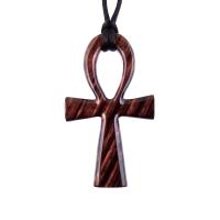 Large Ankh Pendant, Mens Wood Ankh Necklace, Wooden Egyptian Cross Ankh Pendant, African Jewelry
