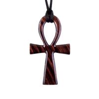 Large Ankh Pendant, Mens Wood Ankh Necklace, Wooden Egyptian Cross Ankh Pendant, African Jewelry