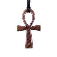 Wood Ankh Necklace, Large Wooden Ankh Pendant, Egyptian Ankh Cross Necklace, Mens African Jewelry, One of a Kind Gift for Him