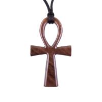 Wood Ankh Necklace, Large Wooden Ankh Pendant, Egyptian Ankh Cross Necklace, Mens African Jewelry, One of a Kind Gift for Him