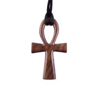 Wood Ankh Pendant, Hand Carved Egyptian Wooden Ankh Cross Necklace for Men or Women, African Jewelry Gift