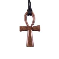 Wood Ankh Pendant, Hand Carved Egyptian Wooden Ankh Cross Necklace for Men or Women, African Jewelry Gift