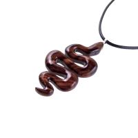 Snake Necklace for Men or Women, Hand Carved Wooden Snake Pendant, Wood Serpent Necklace, Totem Reptile Jewelry