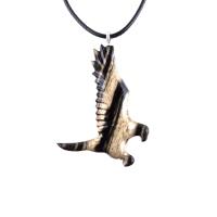 Hawk Necklace, Hand Carved Wooden Hawk Pendant for Men or Women, Wood Falcon Pendant, Totem Bird Jewelry