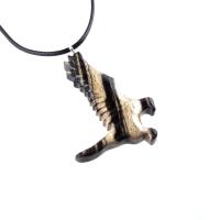 Hawk Necklace, Hand Carved Wooden Hawk Pendant for Men or Women, Wood Falcon Pendant, Totem Bird Jewelry