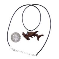 Hammerhead Shark Necklace, Hand Carved Wooden Shark Pendant, Mens Wood Jewelry, Nautical Necklace, Gift for Him
