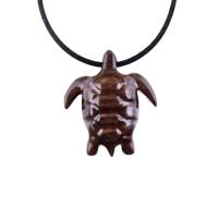 Sea Turtle Necklace, Hand Carved Wooden Turtle Pendant, Mens Wood Necklace, Nautical Pendant, One of a Kind Gift for Him