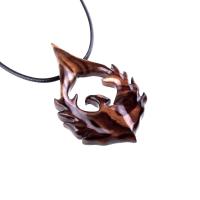 Phoenix Necklace for Men or Women, Hand Carved Wooden Phoenix Rising Pendant, Wood Firebird Necklace, Inspirational Jewelry Gift for Him Her
