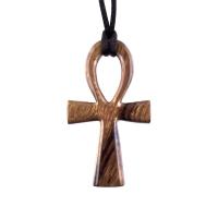 Large Ankh Pendant, Wood Egyptian Ankh Necklace, Wooden Cross Ankh Pendant, Mens African Jewelry, Gift for Him