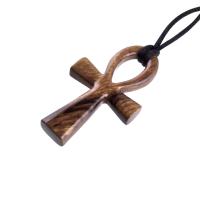 Large Ankh Pendant, Wood Egyptian Ankh Necklace, Wooden Cross Ankh Pendant, Mens African Jewelry, Gift for Him