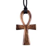 Large Ankh Pendant, Wood Egyptian Ankh Necklace, Wooden Cross Ankh Pendant, Mens African Jewelry, Gift for Him