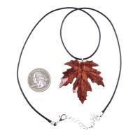 Maple Leaf Necklace, Hand Carved Wooden Leaf Pendant, Woodland Necklace, One of a Kind Wood Jewelry, Gift for Her or Him