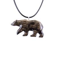 Polar Bear Necklace, Hand Carved Wooden Bear Pendant for Men or Women, Totem Spirit Animal, Wood Jewelry, One of a Kind Gift for Him Her