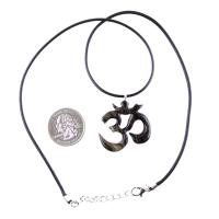 Hand Carved Om Pendant for Men or Women, Wooden Ohm Necklace, Yoga Gift for Him or Her, Aum Wood Jewelry