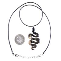 Hand Carved Wooden Snake Pendant, Snake Necklace for Men or Women, Spirit Animal Totem Reptile Wood Jewelry