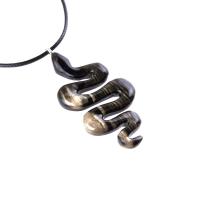 Hand Carved Wooden Snake Pendant, Snake Necklace for Men or Women, Spirit Animal Totem Reptile Wood Jewelry