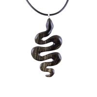 Hand Carved Wooden Snake Pendant, Snake Necklace for Men or Women, Spirit Animal Totem Reptile Wood Jewelry
