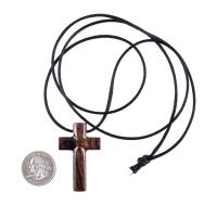 Wood Cross Necklace, Hand Carved Wooden Cross Pendant, Christian Jewelry for Men, One of a Kind Gift for Him
