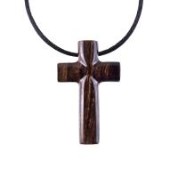 Wood Cross Necklace, Hand Carved Wooden Cross Pendant, Christian Jewelry for Men, One of a Kind Gift for Him