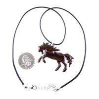 Horse Necklace, Hand Carved Wooden Horse Pendant for Men or Women, Equine Jewelry, Spirit Animal Wood Pendant