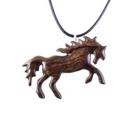 Horse Necklace, Hand Carved Wooden Horse Pendant for Men or Women, Equine Jewelry, Spirit Animal Wood Pendant