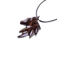 Handmade Fox Necklace, Hand Carved Wooden Animal Pendant, Vixen Totem One-of-a-Kind Wood Jewelry for Men Women