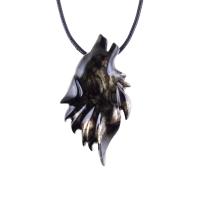 Wolf Necklace, Hand Carved Wooden Wolf Pendant for Men or Women, Spirit Animal Totem Woodland Jewelry