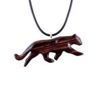 Hand Carved Puma Pendant, Wooden Panther Necklace, Panther, Cougar, Mountain Lion, Animal Jewelry for Men or Women, Gift for Him Her