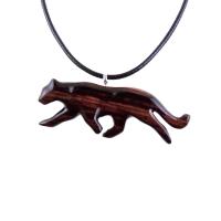 Hand Carved Puma Pendant, Wooden Panther Necklace, Panther, Cougar, Mountain Lion, Animal Jewelry for Men or Women, Gift for Him Her