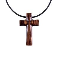 Wooden Cross Necklace, Wood Cross Pendant, Hand Carved Christian Jewelry for Men, One of a Kind Gift for Him