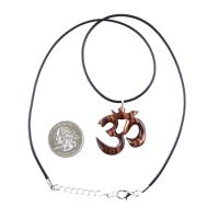 Hand Carved Ohm Necklace, Wooden Om Pendant, Yoga Jewelry for Men Women, Namaste Wood Gift for Him or Her