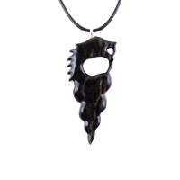 Wooden Nyami Nyami Hand Carved African Pendant, Tribal Wood Mens Necklace, African Jewelry, Protection Amulet, Good Luck Charm