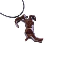 Mountain Goat Pendant, Hand Carved Wooden Big Horn Buck Necklace, Spirit Animal Totem, Capricorn Jewelry