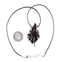 Wolf Necklace, Hand Carved Wooden Wolf Pendant for Men or Women, Spirit Animal Totem Woodland Jewelry