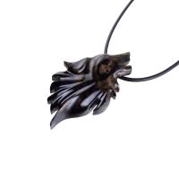 Wolf Necklace, Hand Carved Wooden Wolf Pendant for Men or Women, Spirit Animal Totem Woodland Jewelry